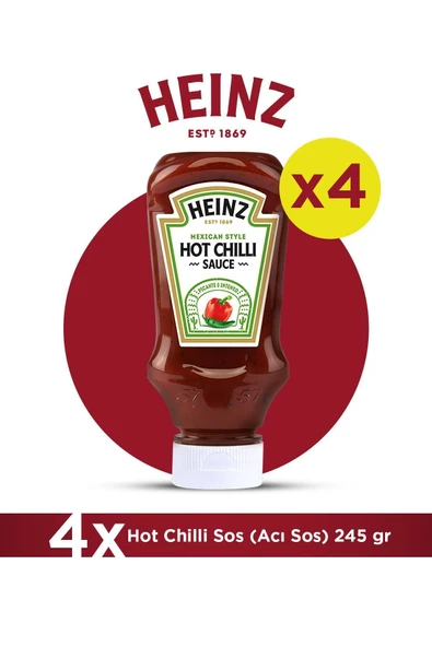 Heinz Hot Chilli Acı Sos 245 Gr - 4'lü Paket ürün görseli 1