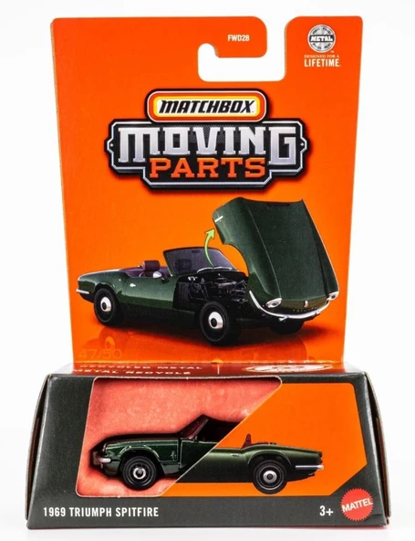 Matchbox 2025 1:64 Arabalar 1969 TRIUMPH SPITFIRE JBW99 - Resim 2