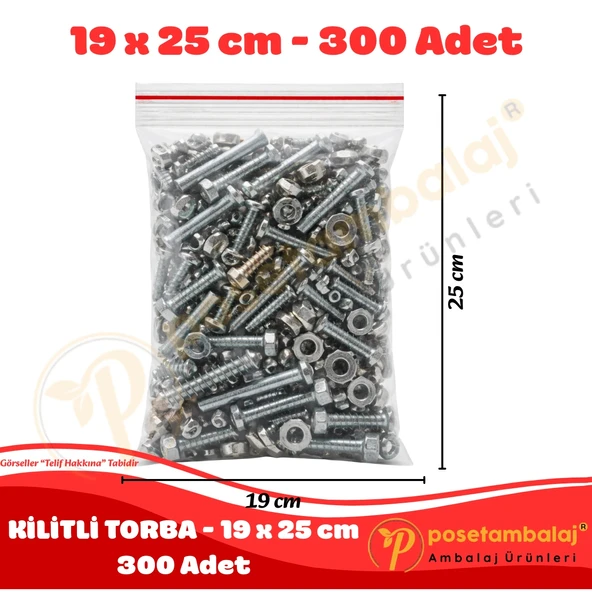 19x25 cm. Kilitli Torba (300 Adet) - Resim 4