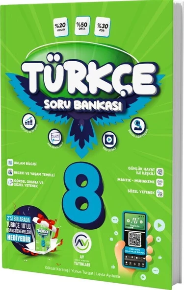 8. Sınıf Türkçe Soru Bankası Av Yayınları ürün görseli 1