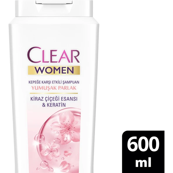 Clear Şampuan Kepeğe Karşı Etkileyici Besleyici Yumuşak Parlak Kiraz Çiçeği Esansı 600 Ml ürün görseli 1