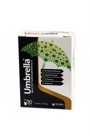 Umbrella Ginseng & Propolis & Koenzim Q10 & 13 Vitamin & 16 Mineral & Betaglukan 30 Kapsül ürün görseli 1