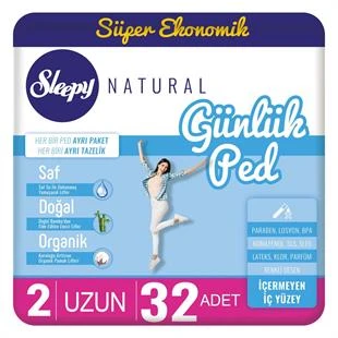 Sleepy Natural Günlük Ped Uzun 32'li ürün görseli 1
