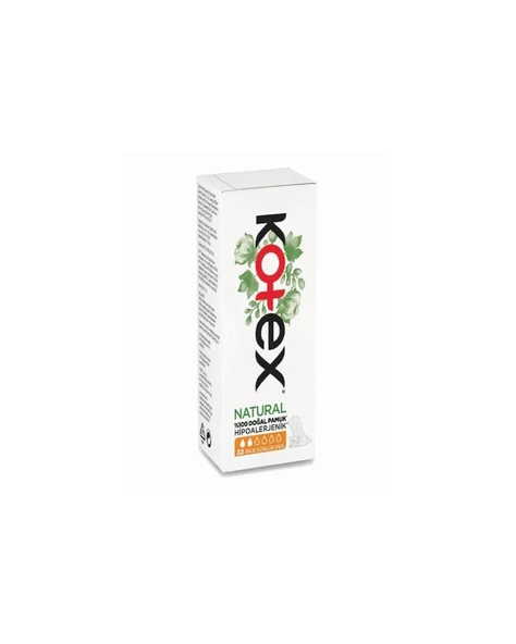 Kotex Natural %100 Pamuk Günlük Ped 32 Adet ürün görseli 1