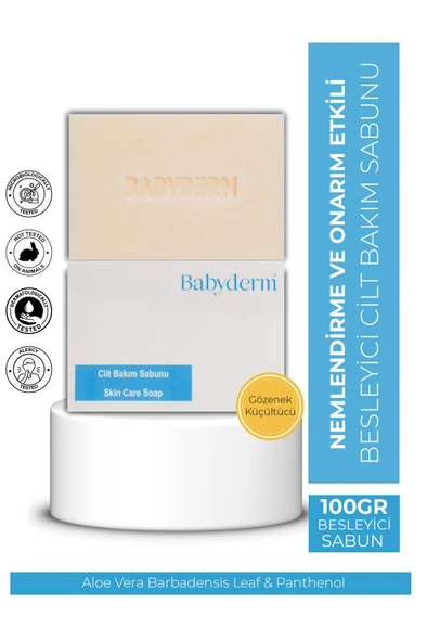 BABYDERM Cilt Bakım Sabunu 100gr Aleo Vera, B5(Panthenol) Içeriği Ile Gözenek Ve Karşıtı ürün görseli 1