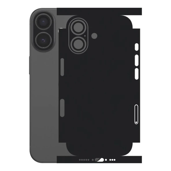 Iphone 17 5G ile Uyumlu Arka Kaplama 360  Mat Siyah ürün görseli 1