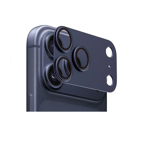 iPhone 17 Pro Uyumlu CL-20 Kamera Lens Koruyucu Titanyum Kaplama Tam Koruma ürün görseli 1