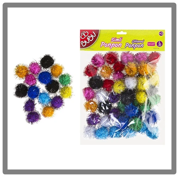 Bubu Simli Ponpon 3Cm 50Li - 3 paket ürün görseli 1