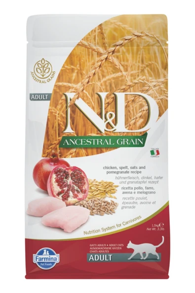 Nd Tavuk & Nar Adult Az Tahıllı Kedi Maması - 1.5 Kg ürün görseli 1