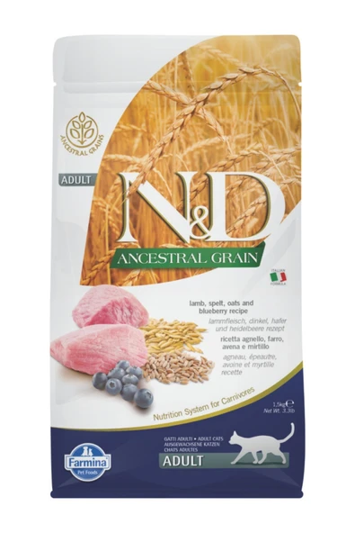 Nd Kuzu & Yaban Mersini Adult Az Tahıllı Kedi Maması - 1.5 Kg ürün görseli 1