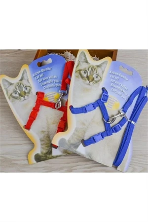Ayarlanabilir Kedi Boyun ve Göğüs Gezdirme Tasması Renkli ürün görseli 1