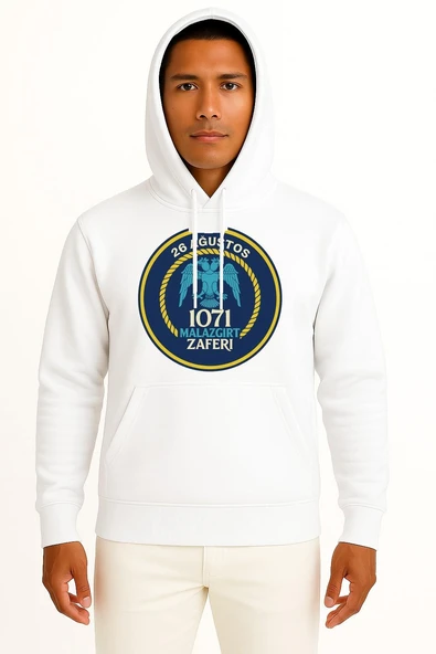 Kapüşonlu 1071 Malazgirt Savaşı Göğüs Tasarımlı Unisex Sweatshirt ürün görseli 1