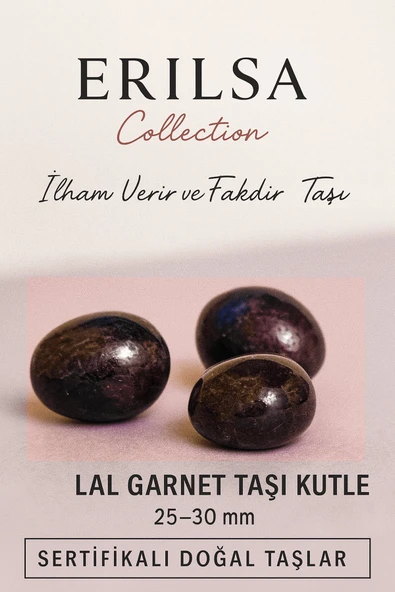 Sertifikalı Lal Garnet Taşı Kütle 25–30 mm Tutku Canlılık ve Enerji Dengeleyici Doğal Taş ürün görseli 1