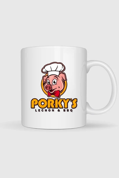 Porky's Lechon Barbecue Domuz Tasarımlı Kupa Bardak ürün görseli 1