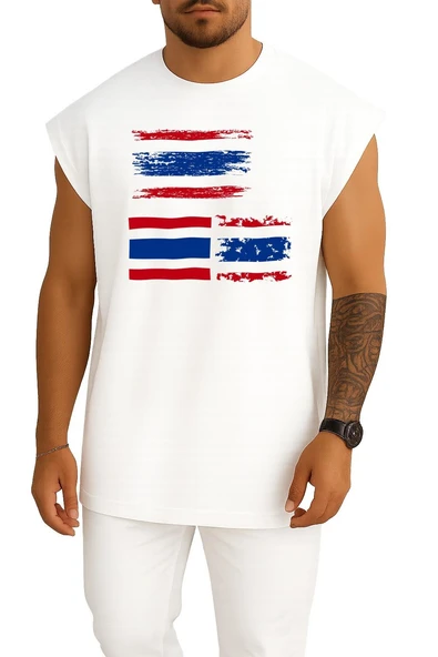 Oversize Flag Of Thailand Creative Design Göğüs Tasarımlı Atlet ürün görseli 1