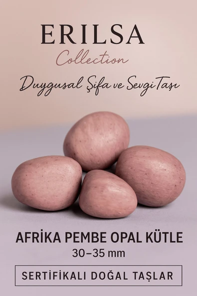 Sertifikalı Afrika Pembe Opal Taşı Kütle 30–35 mm Duygusal Şifa ve Sevgi Enerjisi ürün görseli 1