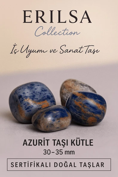 Sertifikalı Azurit Taşı Kütle 30–35 mm İç Uyum Sanat ve Yaratıcı Enerji Taşı ürün görseli 1