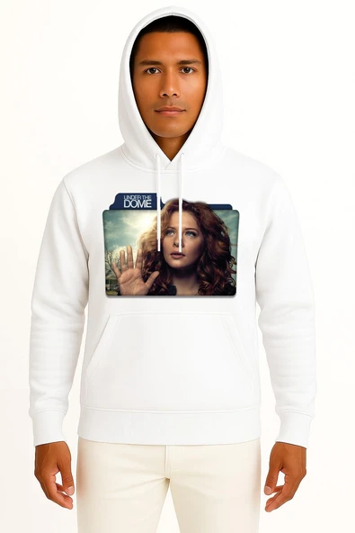 Kapüşonlu Rachelle Lefevre Under The Dome Julia Shumwa Göğüs Tasarımlı Unisex Sweatshirt ürün görseli 1