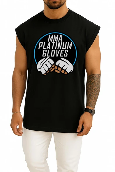 Oversize Mma Platinium Eldivenler Göğüs Tasarımlı Atlet - Resim 11