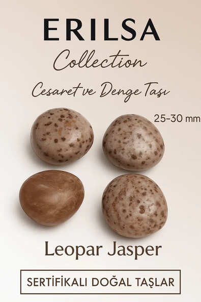 Sertifikalı Leopar Jasper Taşı Kütle 25–30 mm Cesaret Güç ve Denge Enerjisi Taşı ürün görseli 1