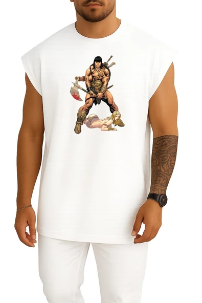 Oversize Conan The Barbarian The Coming Of Conan Göğüs Tasarımlı Atlet ürün görseli 1