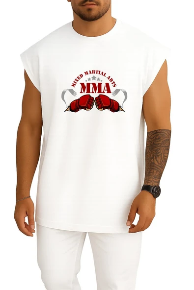 Oversize Mma Kickboxing Logo Göğüs Tasarımlı Atlet ürün görseli 1