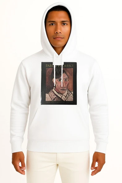 Kapüşonlu Pablo Picasso, Retrospektif Picasso'nun Mavi Dönemi Göğüs Tasarımlı Unisex Sweatshirt ürün görseli 1