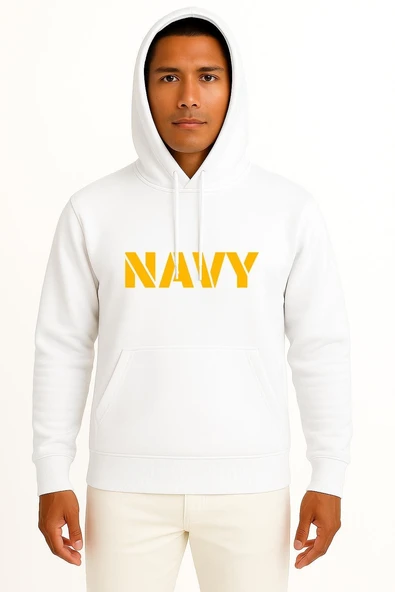 Navy  Donanma Yazısı Göğüs ve Sırt Tasarımlı Unisex Sweatshirt ürün görseli 1