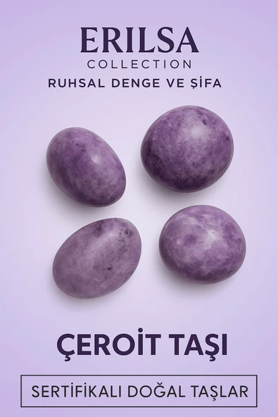 Sertifikalı Çeroit Taşı Kütle 25–30 mm Ruhsal Denge Şifa ve Farkındalık Taşı ürün görseli 1