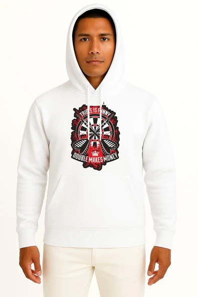 Kapüşonlu Triple İs Funny Double Makes Money Göğüs Tasarımlı Unisex Sweatshirt ürün görseli 1