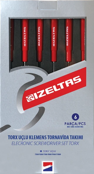 İzeltaş Elektronikçi (Klemens) Torx Uçlu Tornavida Seti (6 Parça) ürün görseli 1