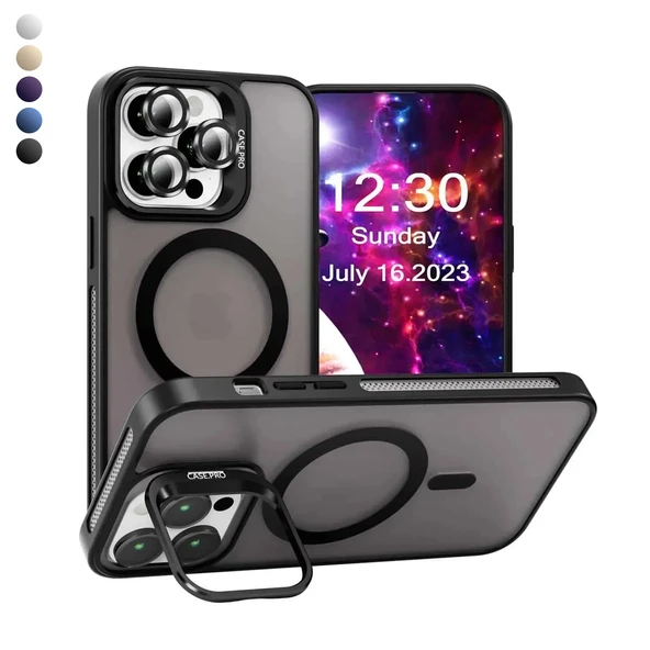 iPhone 15 Pro Kılıf Armor Seri Magsafe Uyumlu Stand Özellikli Kamera Lensli Kapak ürün görseli 1