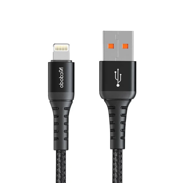 Mcdodo CA-2261 USB-A to Lightning 3A 1m Hızlı Data Şarj Kablosu - Siyah ürün görseli 1