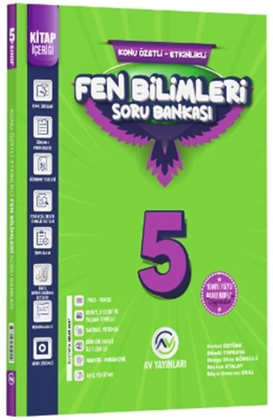 5. Sınıf Fen Bilimleri Kazanım Etkinlikli Soru Bankası Av Yayınları ürün görseli 1