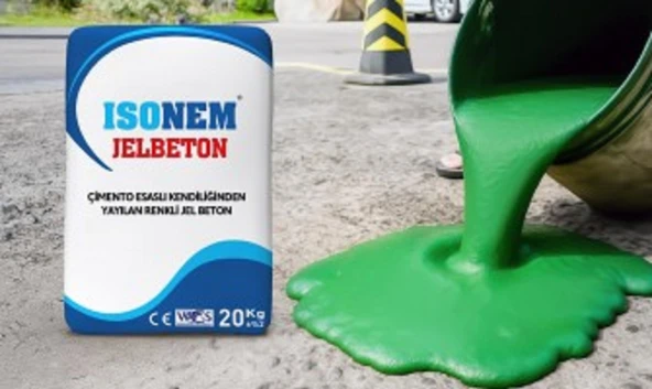 Isonem Jel Beton Çimento Esaslı Kendiliğinden Yayılan Renkli JelBeton 20 KG Kraft Torba ürün görseli 1