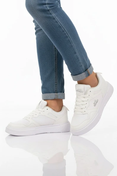 Beyaz Bağcıklı Unisex Spor Ayakkabı ürün görseli 1