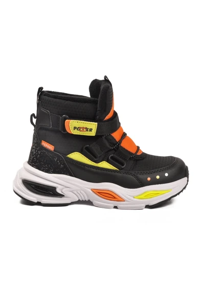 Siyah Cırtlı İçi Polarlı Erkek Çocuk Sneaker Bot ürün görseli 1
