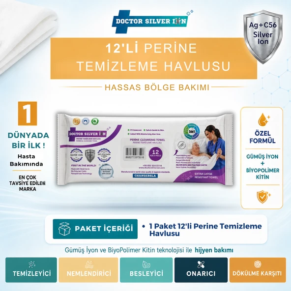 Gümüş Iyonlu Hassas Bölge Bakım Mendili 12’li (1 Paket) , Kızarıklık Önleyici & Özel Formül ürün görseli 1