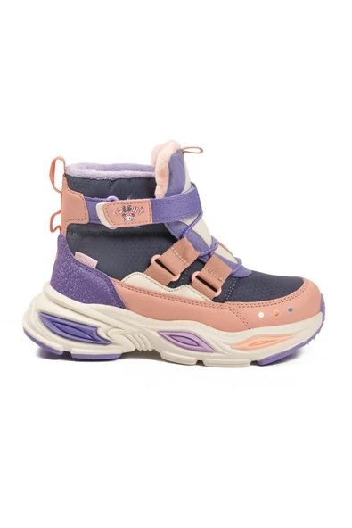 Pudra Cırtlı İçi Polarlı Kız Çocuk Sneaker Bot ürün görseli 1