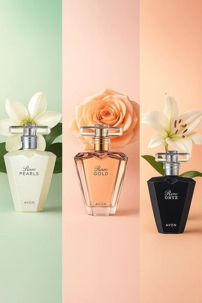 Rare Pearls + Rare Gold + Rare onyx edp 3lü kadın parfüm seti ürün görseli 1