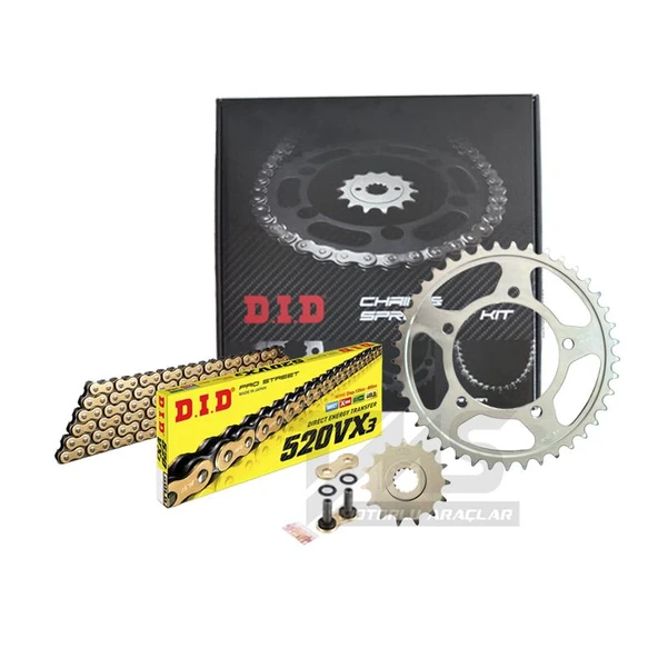 Did-Jt 2016-2019 Suzuki VanVan 200 Uyumlu Zincir Dişli Set Xring Gold (Sarı) Renk ürün görseli 1