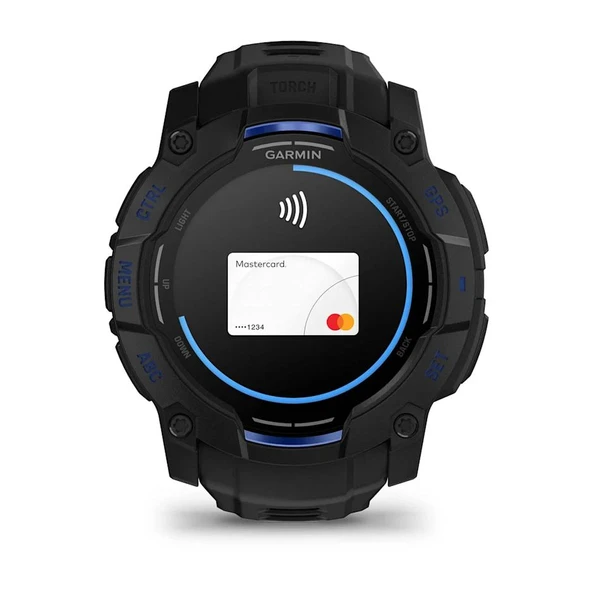 Garmin Instinct 3 - 50 mm AMOLED Siyah Mavi - Resim 4