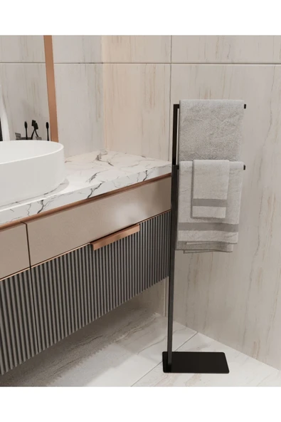 AJU Havluluk Kağıt Havlu Askısı Siyah Metal Malzeme Kurulum Gerektirmez Devrilmez Banyo Düzenleyici ürün görseli 1