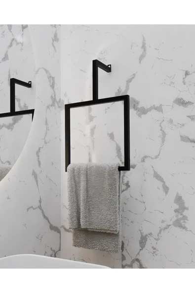 AJU Havluluk Metal Ev Mutfak Banyo Duvara Monte Havlu Tutacağı Kare Modern Şık Tasarım ürün görseli 1