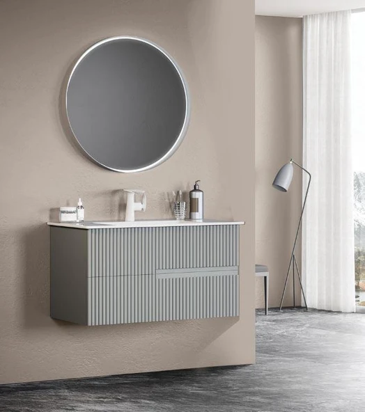Orka Moonlight 70 cm Mat Gri Banyo Dolabı Takımı ürün görseli 1