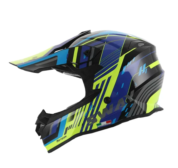 PTTAVM: SWAY - FS-617 METEOR CROSS KASK - SARI MAVİ SİYAH - LARGE