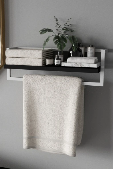 AJU Havluluk Banyo Rafı Havlu Askısı Şal Aksesuar Bakım Ürünleri Banyo Mutfak Düzenleyici Baharatlık Raf ürün görseli 1