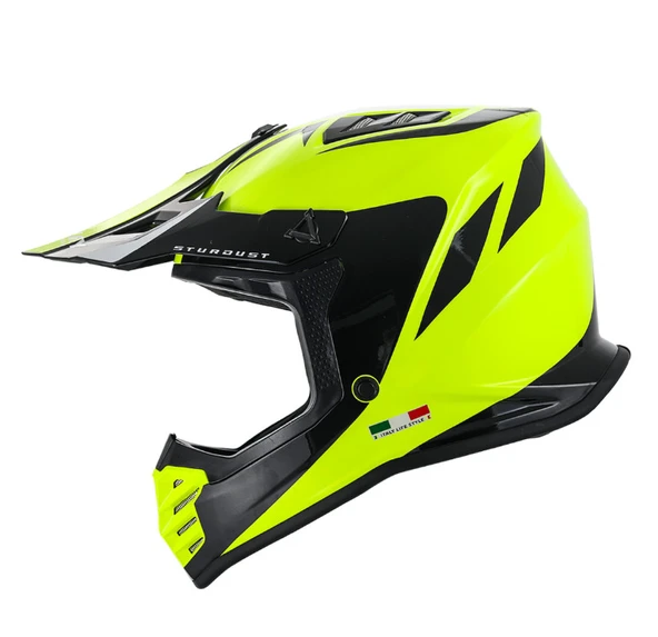 PTTAVM: SWAY - FS-618 STARDUST CROSS KASK - PARLAK SARI SİYAH