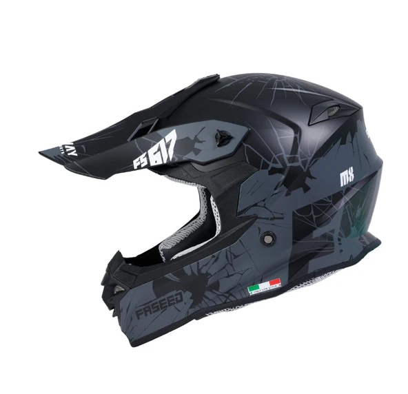 PTTAVM: SWAY - FS-617 CRAK CROSS KASK - MAT SİYAH GRİ - XLARGE BEDEN