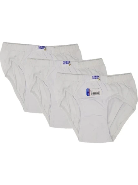 Seher Yıldızı Beyaz Penye Kom Erkek Slip Külot 3lü ürün görseli 1